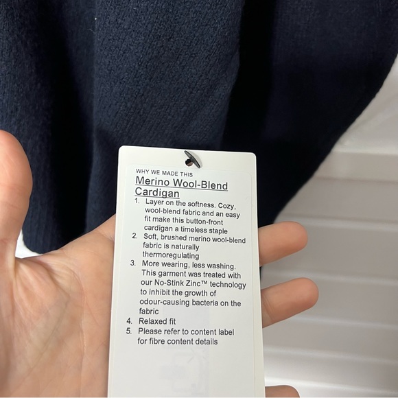 ** Merino Wool-Blend Cardigan classic navy XXL - Picture 4 of 4